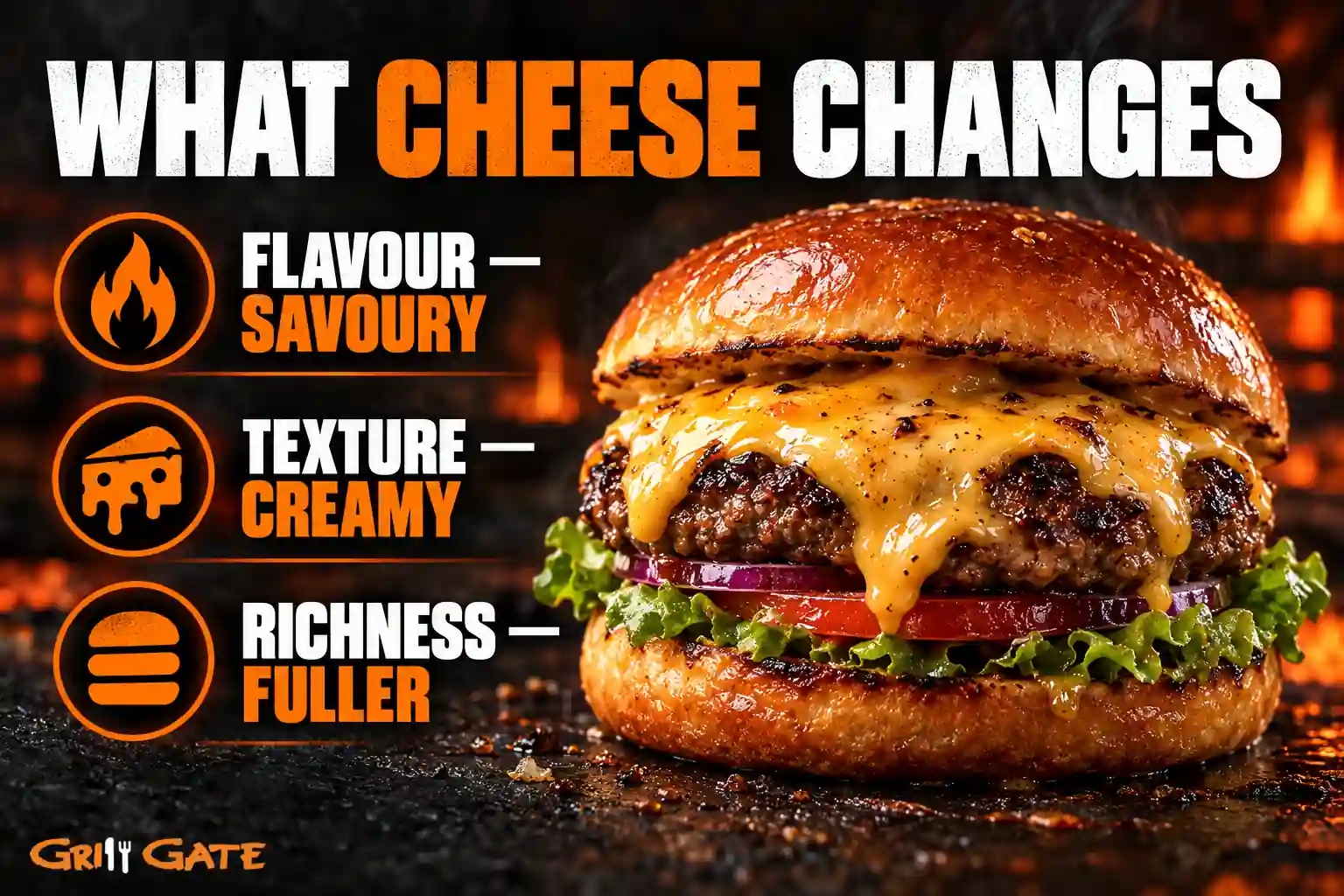 How cheese changes burger flavour, texture and richness