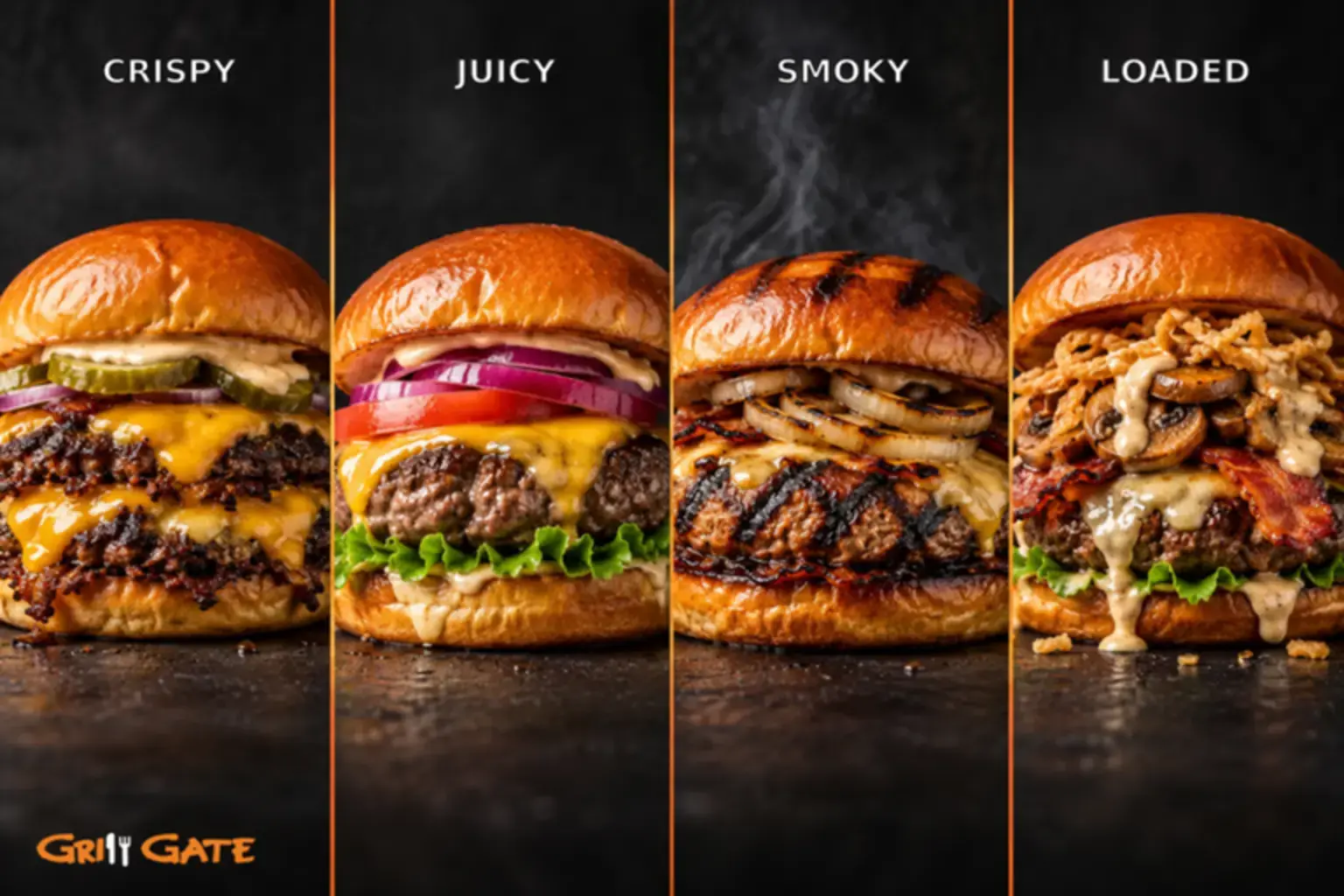 Crispy, juicy, smoky and loaded burger styles compared